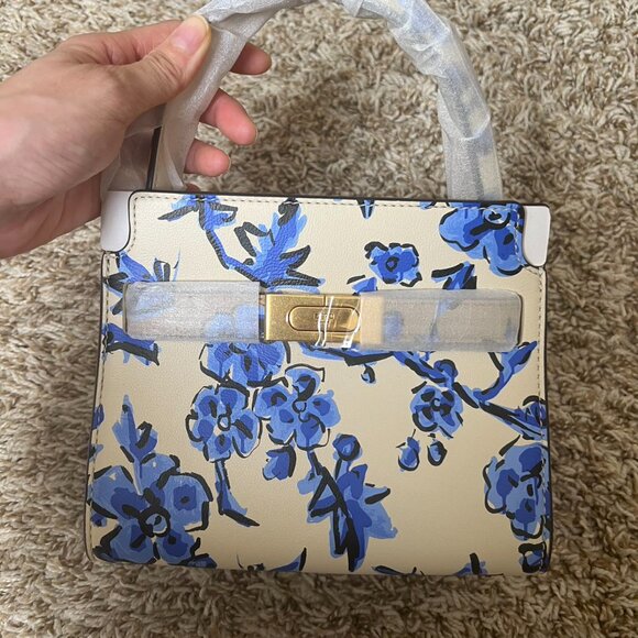TORY BURCH Lee Radziwill Printed Petite Double Bag In New Cream - Picture 4 of 12
